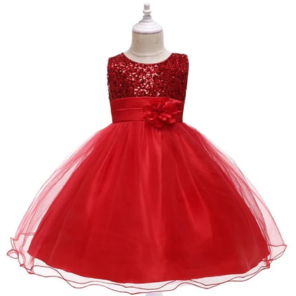 Girl Dress Flower Embroidered Bow Princess Dress Children Lace Mesh Tutu Wedding Christmas Birthday Party Dress Girl Dress