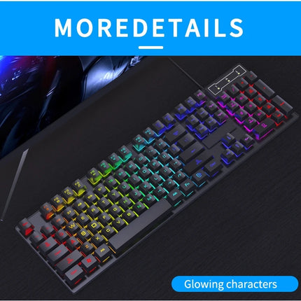 104 key Backlit Computer Keyboard Waterproof Gaming Keyboard Backlit Ergonomics Colorful Mechanical Feel Keyboard And Mouse Set