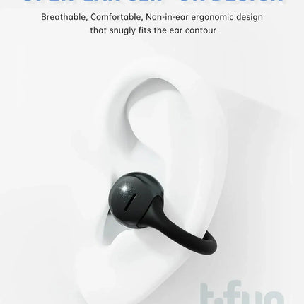 Open Ear Earbuds, Clip-On Earbuds Wireless Bluetooth, Ear Clip Bluetooth Headphones, Lightweight Comfort, Ergonomic Secure Fit