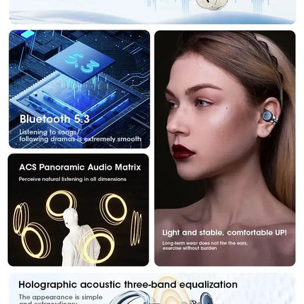 Bluetooth Earbuds True Clip-on Wireless Earphones Noise Cancelling Bluetooth Headsets Earcuffs Handsfree With Mic For Xiaomi ios