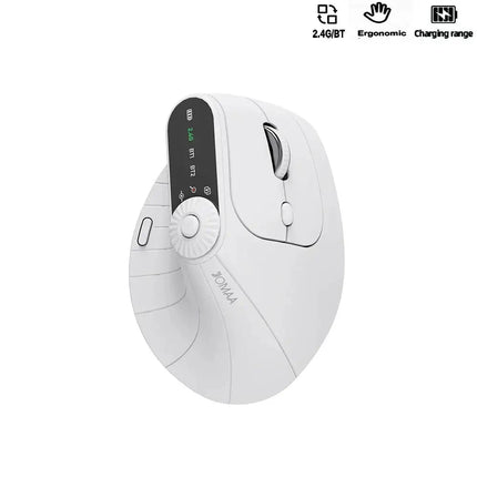 Multi-Device Vertical Ergonomic Mouse With Function Adjustment Kno Rechargeable 2.4G Bluetooth Wireless Mouse for PC Tablet