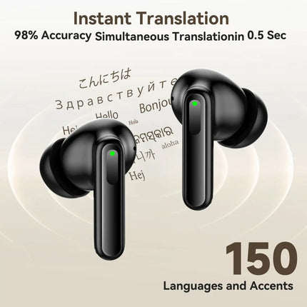 V20 Wireless Translator Earbuds 150-Language Two-way Real-time Translation Instant Voice Translator for Travel Business Learning
