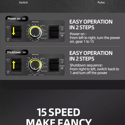 2000W Heavy Duty Commercial Blender Stationary Mixer Ice Smoothies Appliances for Kitchen Professional High Power Food Processor