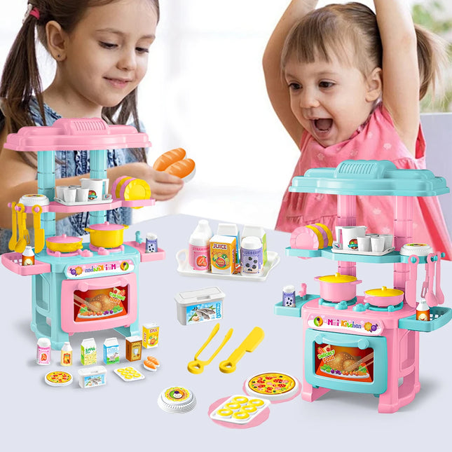 Miniature Kitchen Cooking Set Kid Toys, Food Drink Pop Cans Pretend Play Mini Kitchen Game Accessories Set House Games Gifts