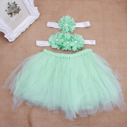 Fashion Baby Toddler Girl Flower Clothes+Hairband+Tutu Skirt Photo Prop Costume Outfits 3PCS skirt #330