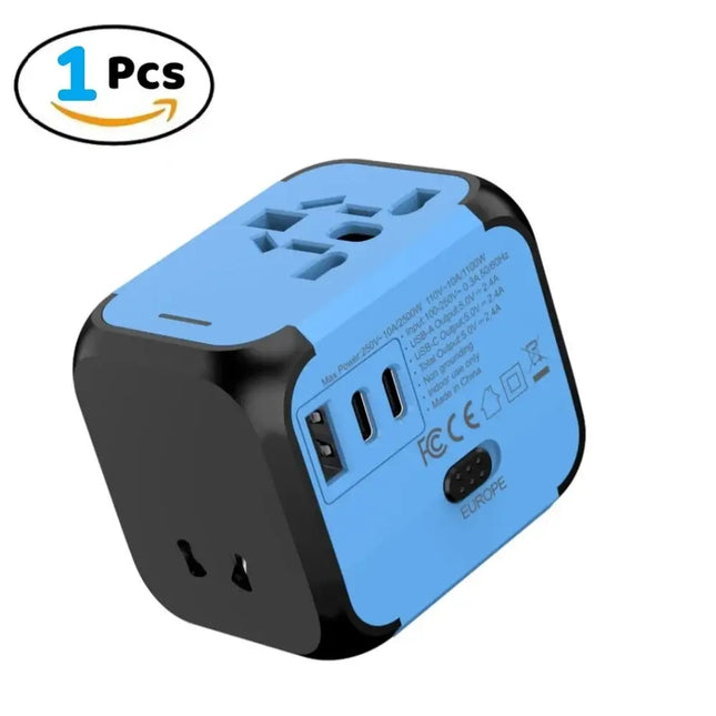Universal Travel Adapter, Multi Plug 220v to 5v Outlet usb Type c Socket Multicontacto con usb y Corriente Charger For EU/UK/USA