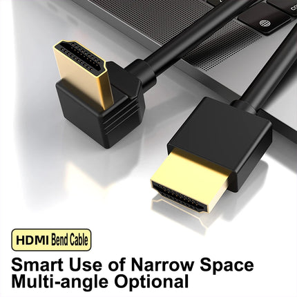 90 Degree HDMI 2.0 Cable - Graphene Enhanced for Space-Saving Installations | 8K, 3D & High Refresh Rate Aux Cable  Hdmi Cable