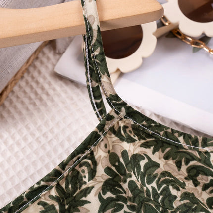 1 - 7 Y Baby Girls' Sling Cut - Out Vintage Floral Print Dress - Stylish & Breathable Summer Outfit for Kids Girls Dress