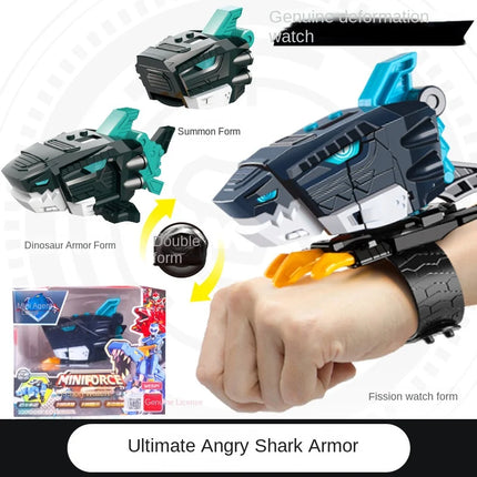 Genuine Mini Secret Service Watch Toy Boy Mecha Robot Ruper Dinosaur Power Deformation Toy Suit Action Figures Kids Gifts