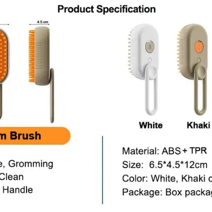 3-in-1 Dog Hair Brush Cat Hair Brush Electric Pet Cleaning Brush Steam Spray Brush Massage Hair Removal Comb Anti Flying Brush
