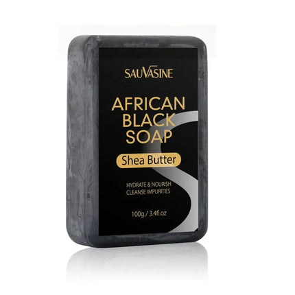 100g AFRICAN BLACK SOAP Shea Butter Bar Moisturizing Acne Treatment Cleanser for Clear Skin Care Deep Cleaning Glowing