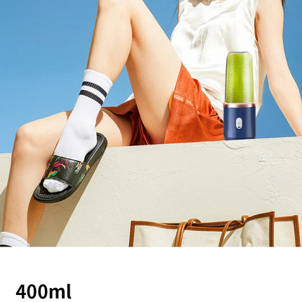 Portable Juicer Cup Smoothie Blender 6 Blade Blender Bottle  Household Fruit Juicer Cup USB Rechargeable Juicer Kitchen Tool