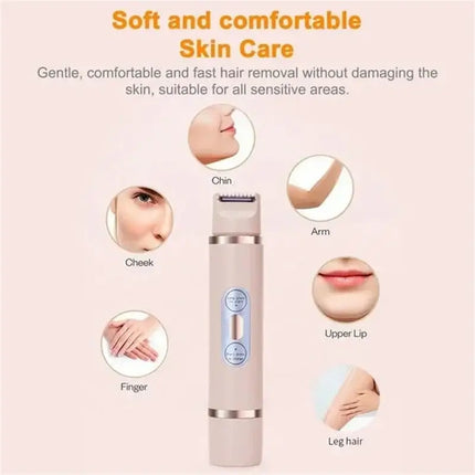 Rechargeable Electric Trimmer for Women 2in1 Hypoallergenic Electric Lady Hair Groomer Hair Removal Tool Body Shavers Gifts