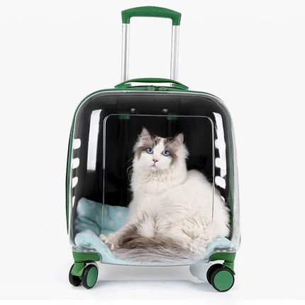 Cats Carrier Pet Backpacks PC Material Travel Stroller Bags Pet Shop Transparent Transportation Products on Wheels Accessories