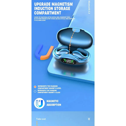 Ultra Open Ear Earbuds - Ergonomic Clip-On Earbuds, Small Bone Conduction Over-The-Ear Headphones with Waterproof Design, Perfec