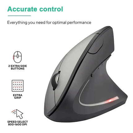 Wireless Mouse Vertical USB 2.4GHz Ergonomic 800/1200/1600 DPI 6 Mute Buttons For MacBook Tablet Laptops PC Computer Accessories