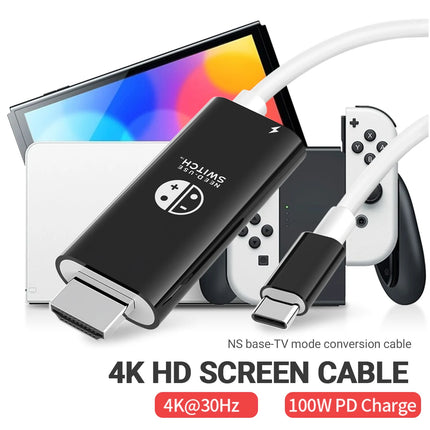 Type C to HDMI Cable for Game HDTV with 4K 1080P 100W PD Charging Compatible with Laptop,Tablet, MobilePhone,SteamDeck