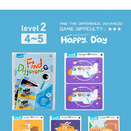 Kid's Find Difference Drawing Circle Game Learning Educational Children Training Concentration Activities Toys for Birthday Gift