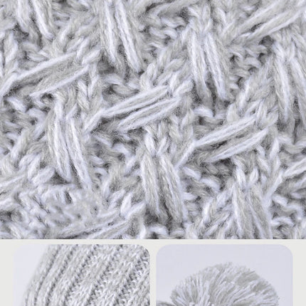 3Pcs Winter Kids Hat Set for Girls Boys Warm Knitted Children Beanie Scarf Gloves Fleece Lining Pompom Children Cap 4-10Y