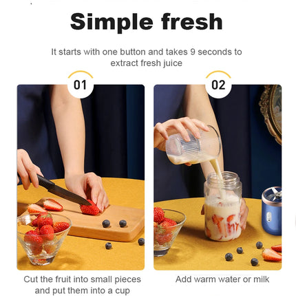 Portable Juicer Cup Smoothie Blender 6 Blade Blender Bottle  Household Fruit Juicer Cup USB Rechargeable Juicer Kitchen Tool