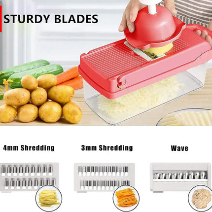 13 in 1 Multi-Functional Vegetable Chopper Onion Chopper Food Chopper Kitchen Mandoline Slicer Veggie Dicer Cutter