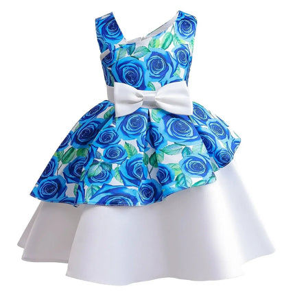 Girls Kids Flower Elegant Causal Princess Party Dresses Children Clothing Christmas Birthday Wedding Party Baby Girl Dress 2025