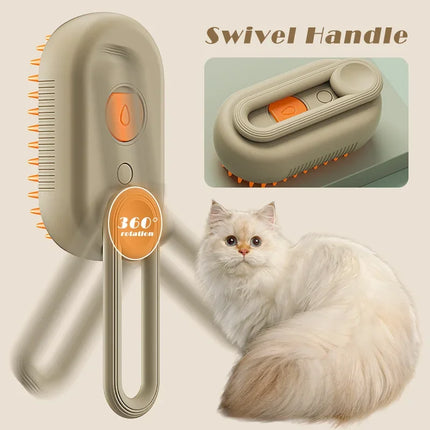 3-in-1 Dog Hair Brush Cat Hair Brush Electric Pet Cleaning Brush Steam Spray Brush Massage Hair Removal Comb Anti Flying Brush