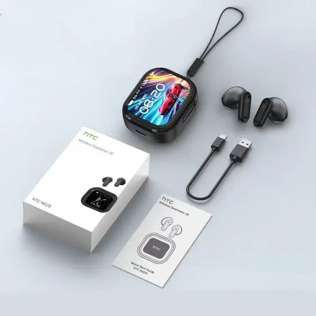 HTC NE20 Bluetooth V6.0 Earphones TWS Sports Wireless Headphones AI Translator Earbuds In-Ear Noise Reduction Headsets With Mic