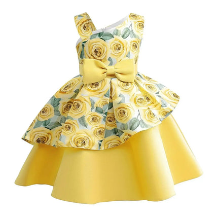 Girls Kids Flower Elegant Causal Princess Party Dresses Children Clothing Christmas Birthday Wedding Party Baby Girl Dress 2025