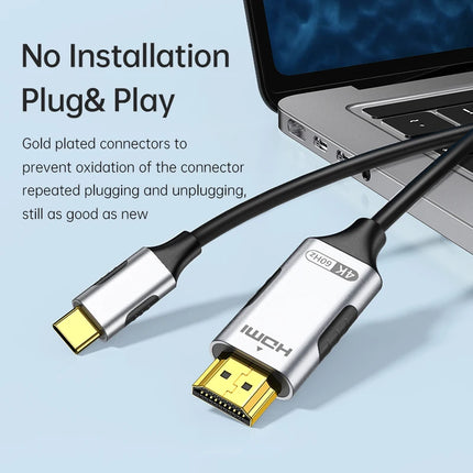 USB C to HDMI Cable 8K@60Hz 4K@120Hz Type C to HDMI-Compatible HDTV Cable for TV Converter MacBook Air iPad USB-C HDMI Adapter