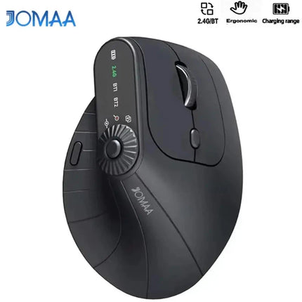Multi-Device Vertical Ergonomic Mouse With Function Adjustment Kno Rechargeable 2.4G Bluetooth Wireless Mouse for PC Tablet