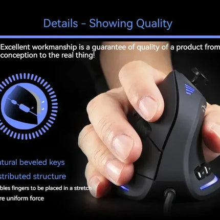 C-18 Vertical Gaming Mouse 10000 DPI Programmable 11 Buttons USB Wired RGB Optical Remote Mouse Gamer Mice For Laptop PC