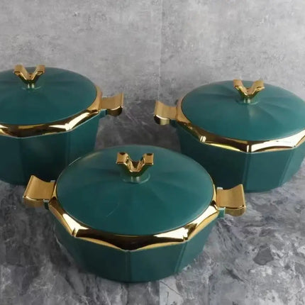 Design Food Warmer Casserole 3 Pcs Set 2/2.5/3L Thermal Container Insulated Lunch Box for Party Hotpot