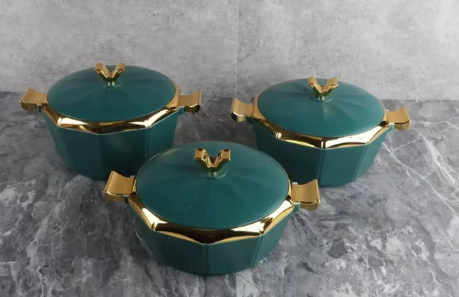 Design Food Warmer Casserole 3 Pcs Set 2/2.5/3L Thermal Container Insulated Lunch Box for Party Hotpot