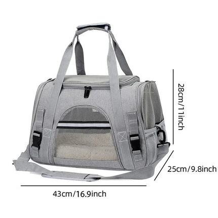 Collapsible Breathable Pet Carrier – Soft-Sided for Cats & Dogs | Crossbody Design with Large Opening | Ideal for Trave