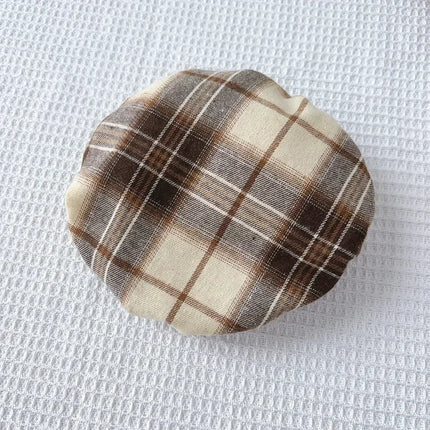 Korean Version Long Sleeved Shirt Fake Two-piece with Belt+Print Hat Outfits 3-7 Years Old Autumn New Plaid Girls Casual Dresses