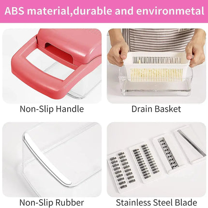13 in 1 Multi-Functional Vegetable Chopper Onion Chopper Food Chopper Kitchen Mandoline Slicer Veggie Dicer Cutter