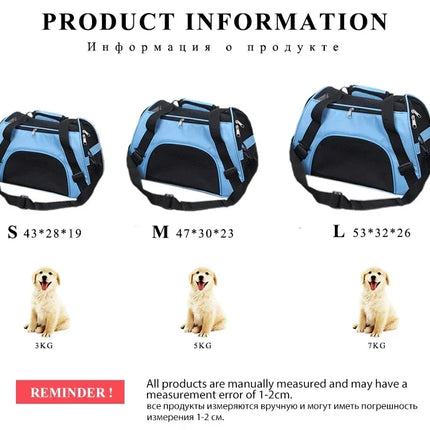 Portable Dog Cat Carrier Bag Pet Puppy Travel Bags Breathable Mesh Small Dog Cat Dogs Outdoor Tent Carrier Outgoing Pets Handbag