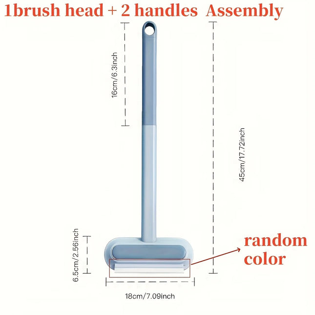 2-in-1 Pet Hair Remover Brush for Dogs & Cats - Dual-Action Bristle & Rubber Brushes with Washable Blue & Gray Bristles