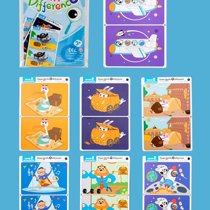 Kid's Find Difference Drawing Circle Game Learning Educational Children Training Concentration Activities Toys for Birthday Gift