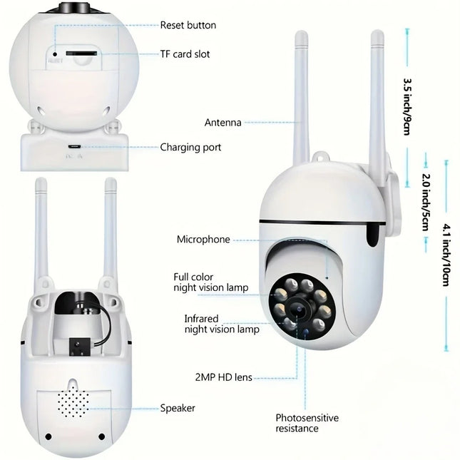WIFI surveillance camera, 355 degree intercom home security camera, 2.4G home security system, home monitoring security system