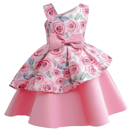 Girls Kids Flower Elegant Causal Princess Party Dresses Children Clothing Christmas Birthday Wedding Party Baby Girl Dress 2025