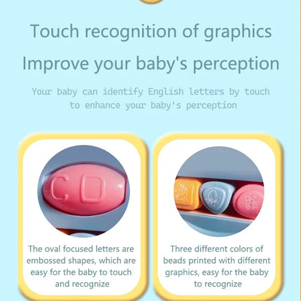 Kid Pull Along Toy Walking Trolley Musical Light Up Car Toy Crawling To Walking Learning Toys Cartoon Polyhedral Trolley Car Toy