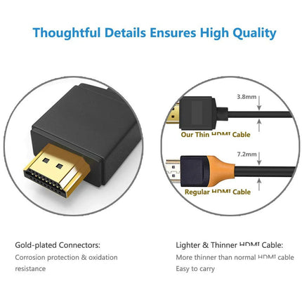 4K@60Hz For HDMI Male to Male Cable High Speed 2.0 Cable Gold-Plated Connectors Cable HDR 3D 2160P 1080P UHD TV Blu-ray Xbox PS