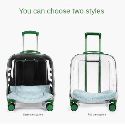 Cats Carrier Pet Backpacks PC Material Travel Stroller Bags Pet Shop Transparent Transportation Products on Wheels Accessories