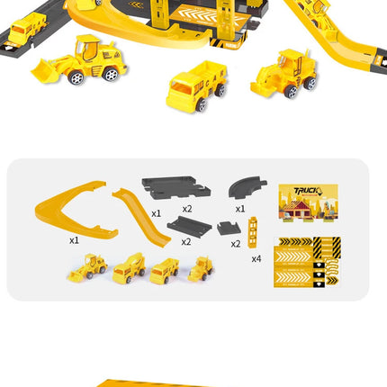 Kid Rail Parking Lot Toys Dinosaur Car Parking Building Model Simulation Fire Police Engineering Vehicle Toy Boys Birthday Gifts