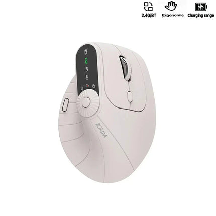 Multi-Device Vertical Ergonomic Mouse With Function Adjustment Kno Rechargeable 2.4G Bluetooth Wireless Mouse for PC Tablet