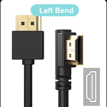 90 Degree HDMI 2.0 Cable - Graphene Enhanced for Space-Saving Installations | 8K, 3D & High Refresh Rate Aux Cable  Hdmi Cable