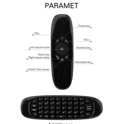 C120 Air Mouse Mini Keyboard Mouse Somatosensory Gyroscope Double-Sided Remote Control for PC Android TV Box