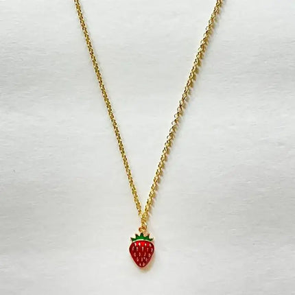 strawberry jewelry necklace earrings set y2k indie jewelry